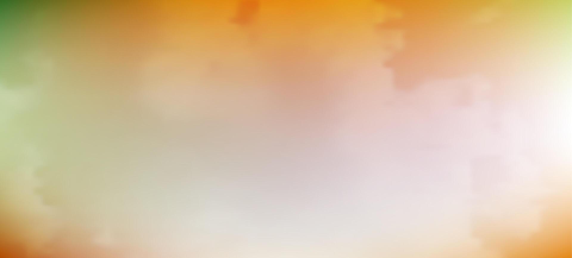 Modern orange and green gradient backgrounds with clouds. Header banner. Bright abstract presentation backdrop. Fine illustration vector