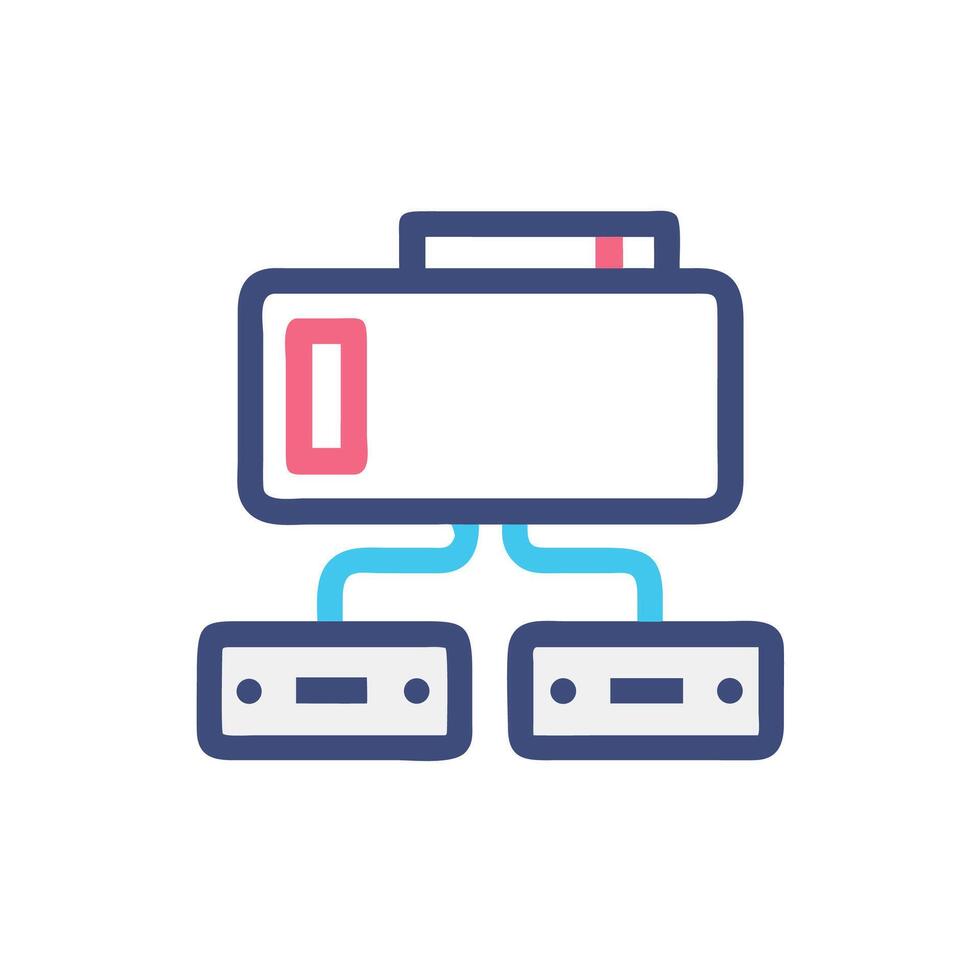 a computer with two drives connected to it vector