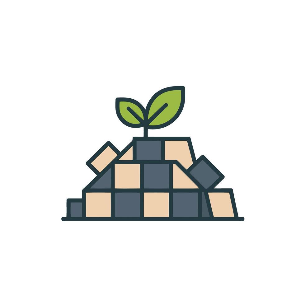 Growth Through Challenges A Symbolic Representation of Resilience and Hope for a Better Future vector