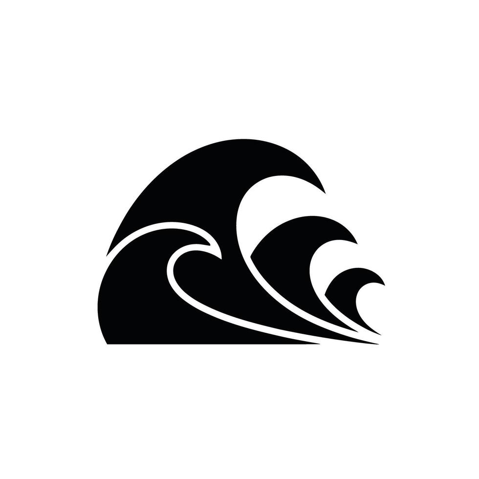 Dynamic Black and White Wave Pattern Design Symbolizing Ocean Power and Graceful Movement vector