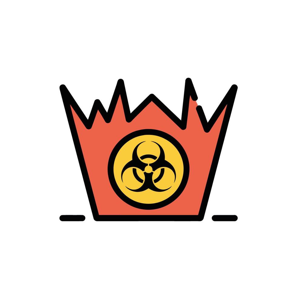 Radioactive Warning Icon Representing Danger and Potential Health Risk With Sharp Edges vector