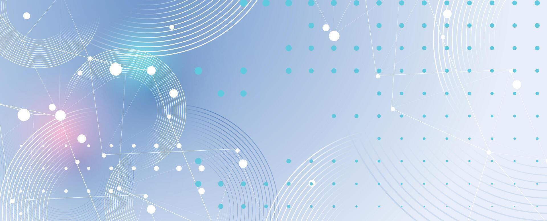 abstract technology and science background with lines and dots vector