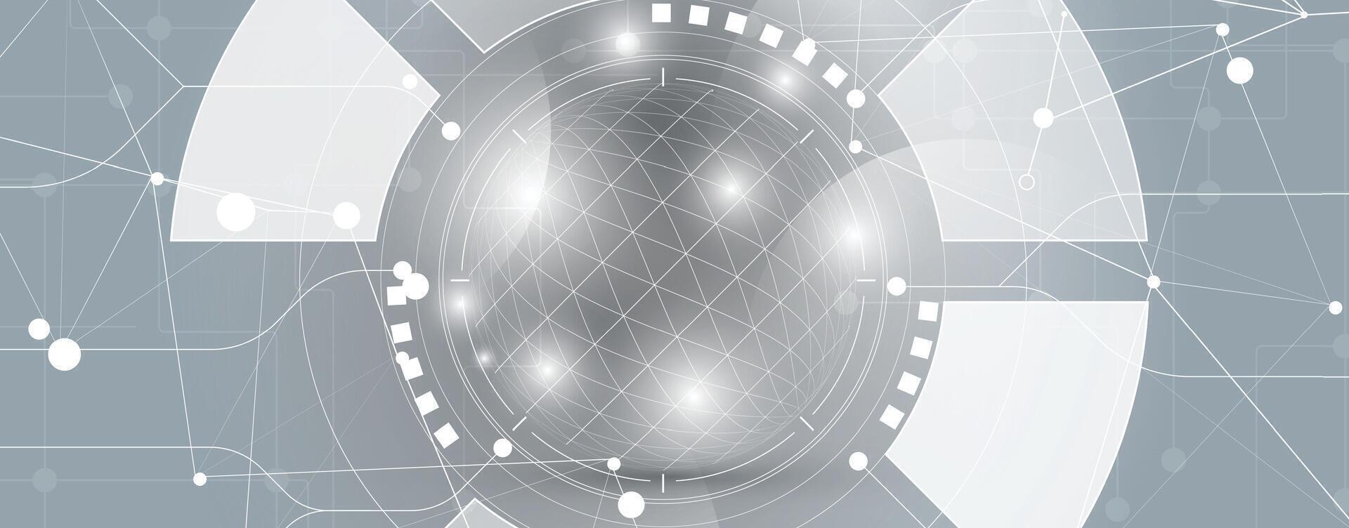 a futuristic technology background with a circle and lines vector