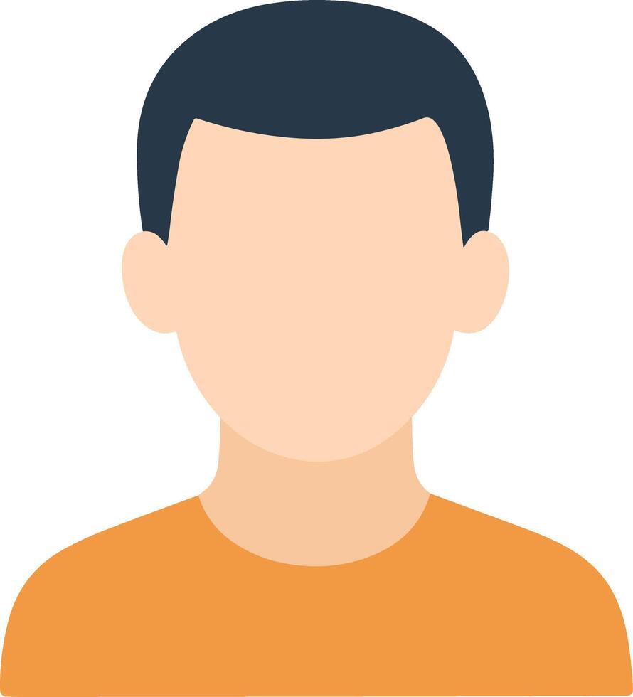Flat Style Avatar Unknown Man User Profile Display Graphic Element vector