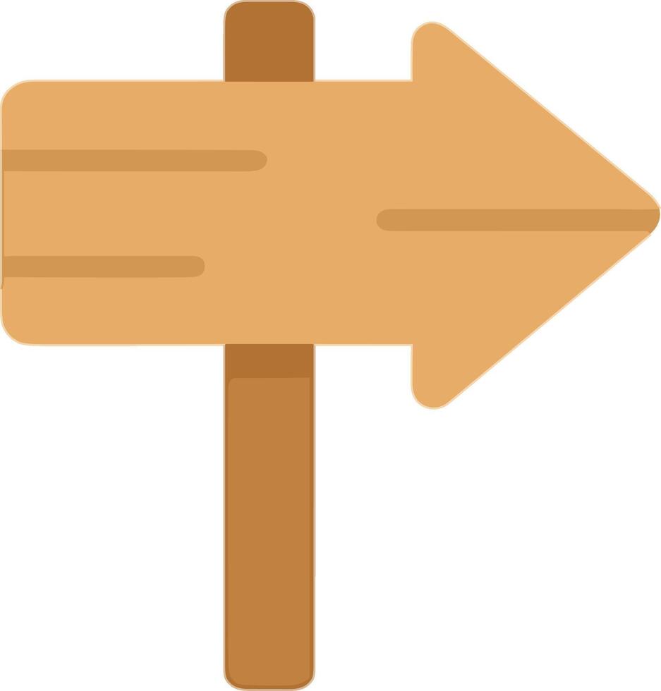 Simple Flat Wood Arrow Direction Signage Guidepost Navigation Element vector