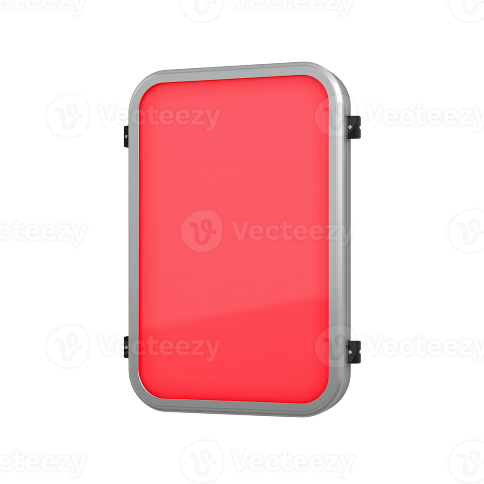 illuminé rouge afficher avec arrondi coins sur une nettoyer présentation translucide Toile conception png