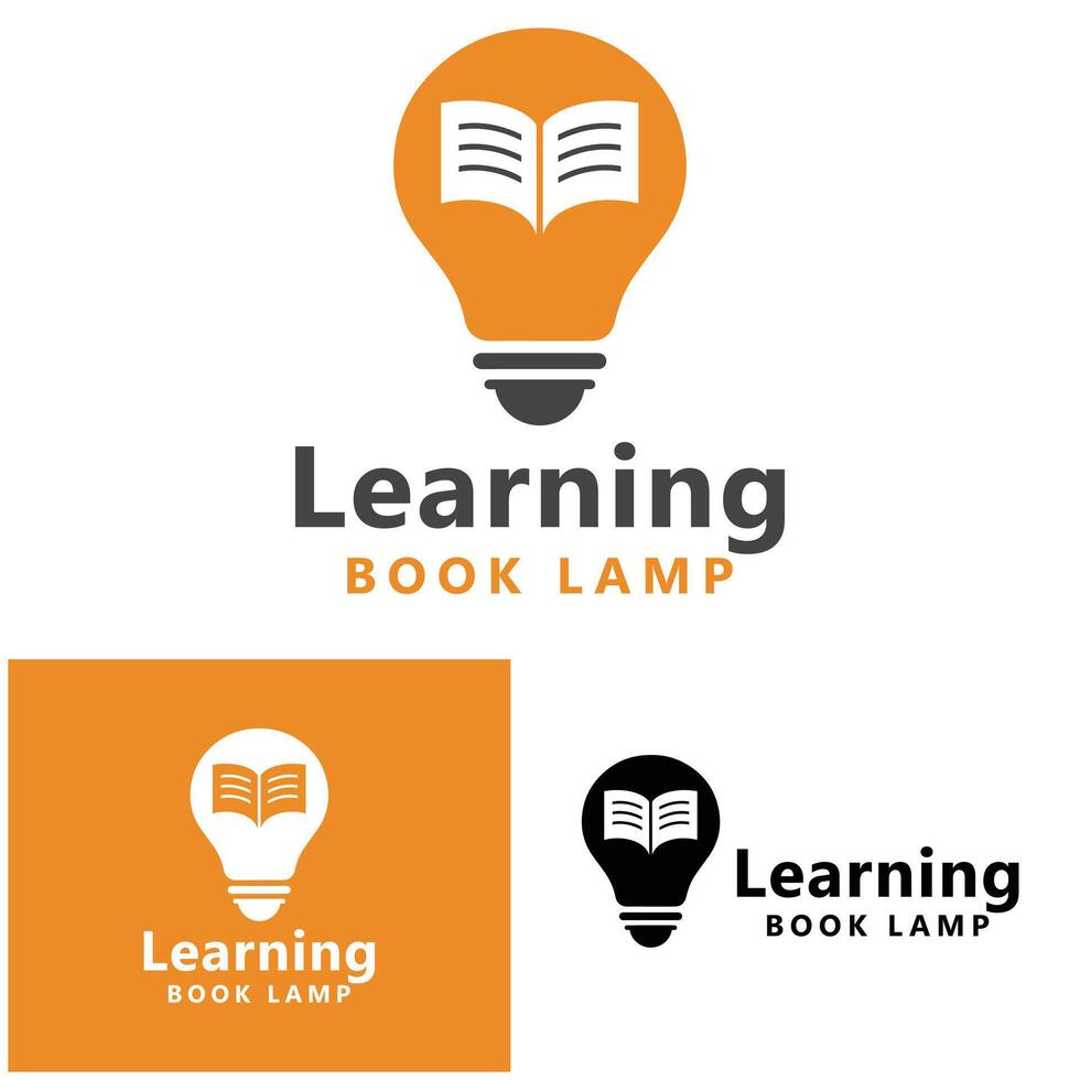 Line light bulb learning logo design reading book with lamp light logo icon symbol open book with lightbulb icon element for knowledge understanding wisdom in study vector