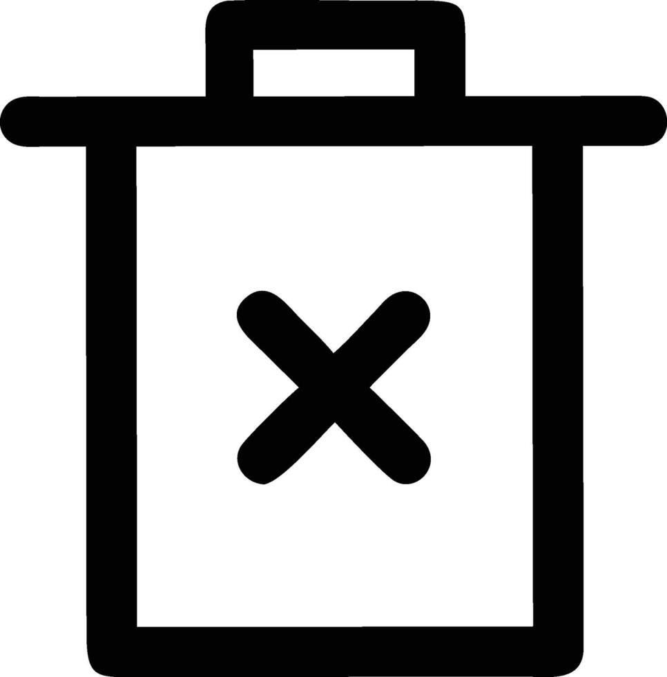 Simple Black Trash Can Icon on White Background for Design Projects vector