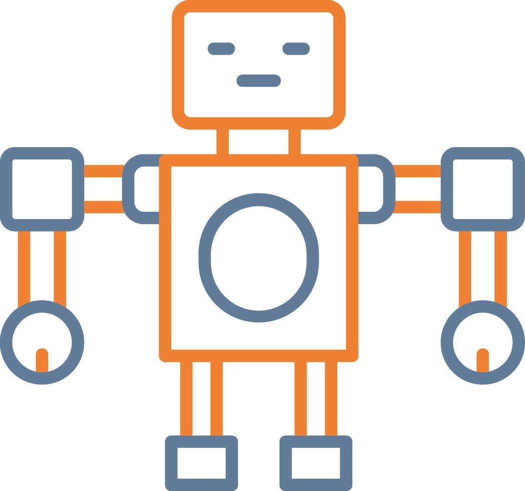 Robot Monotone Sketch Design vector