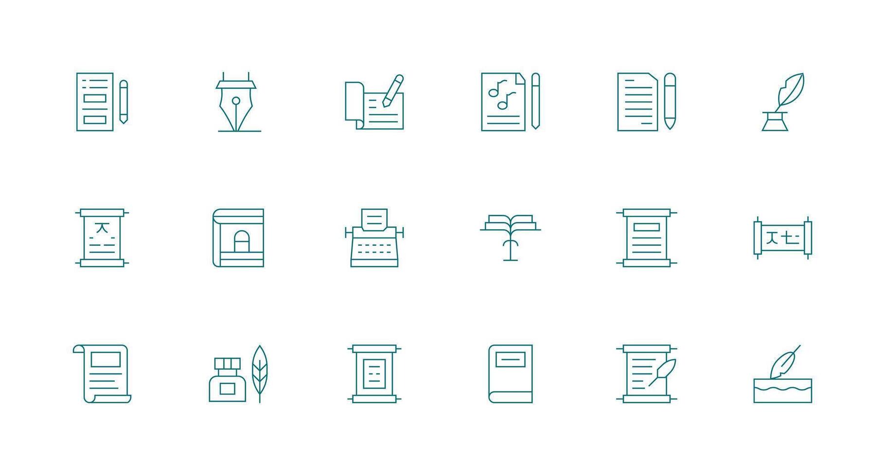 Minimal Line Icons from Manuscript Set with 18 Vectors