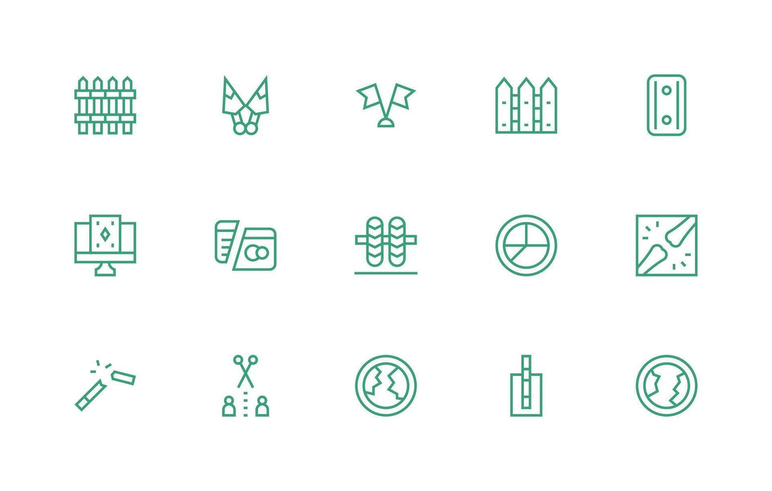 Split Design Icons featuring 15 in Regular Line Style vector