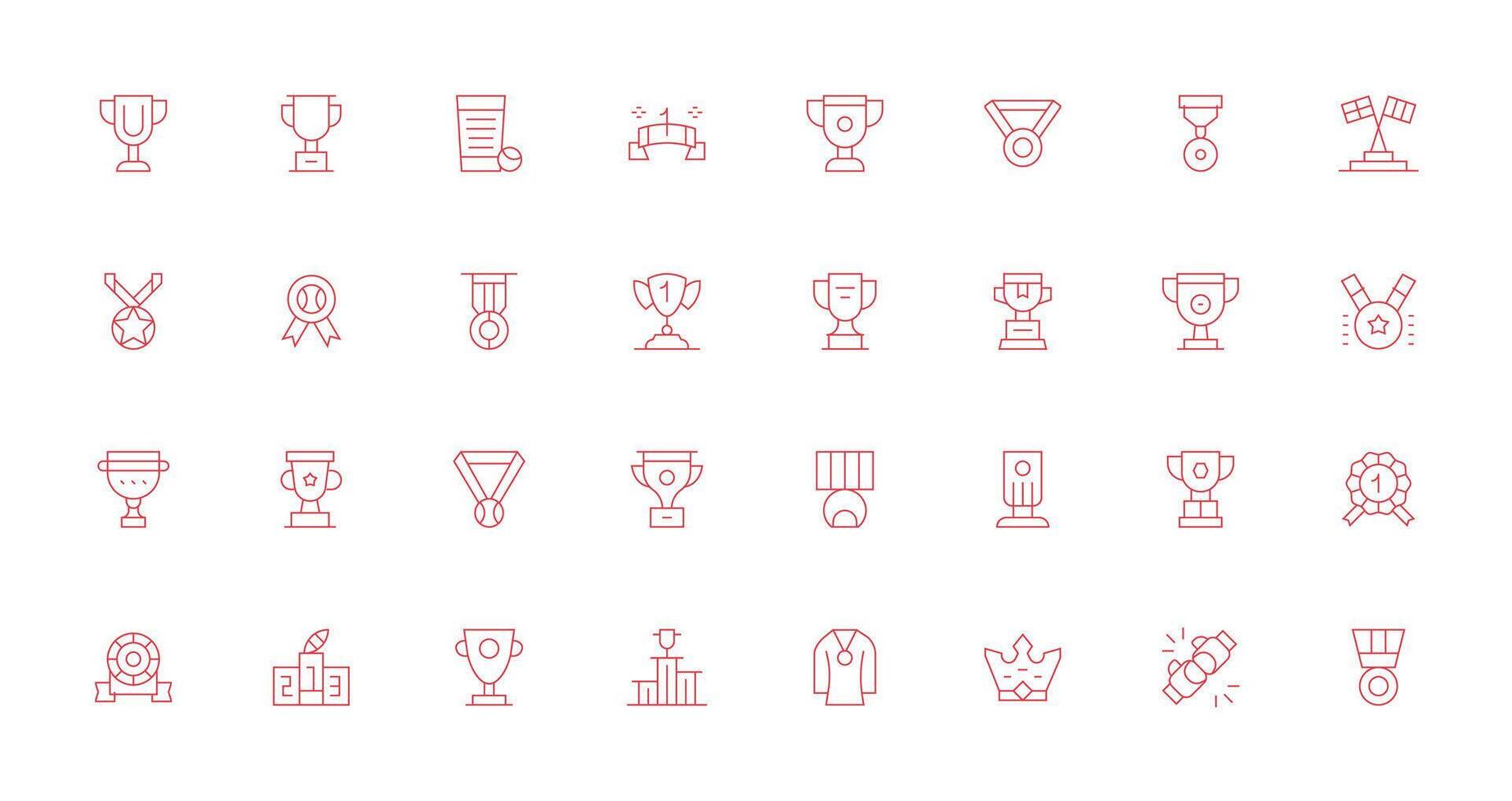32 Icons for Winner in Thin Line Format vector