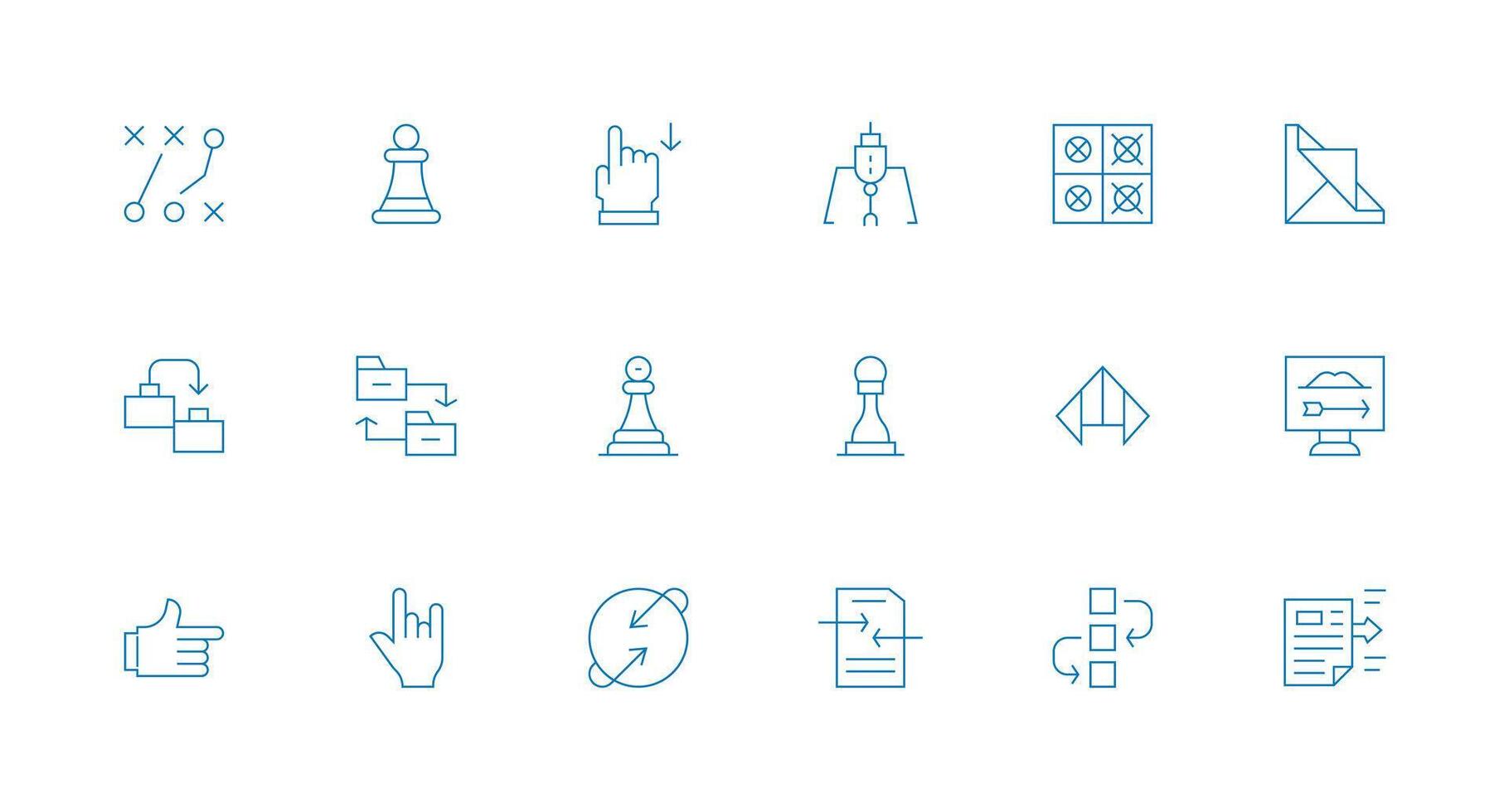 18 Minimal Line Style Icons from Move Collection vector