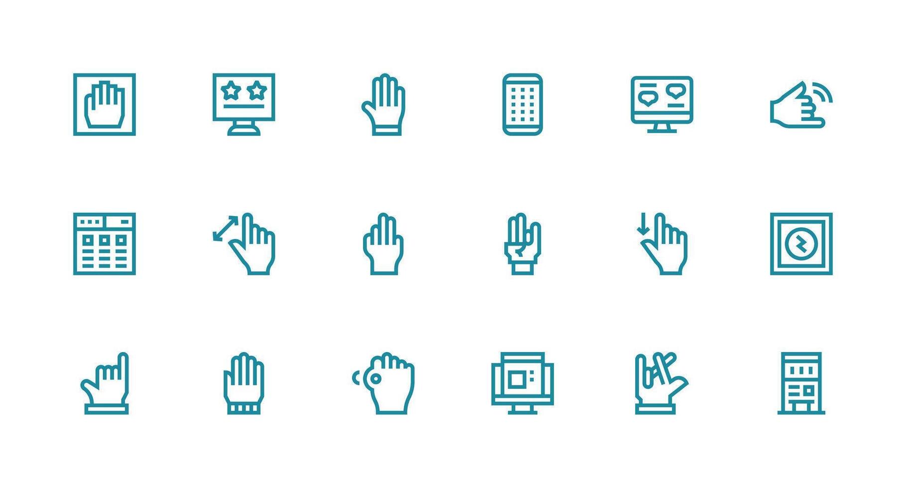 Strong Stroke Line Icons from Ux Set with 18 Vectors