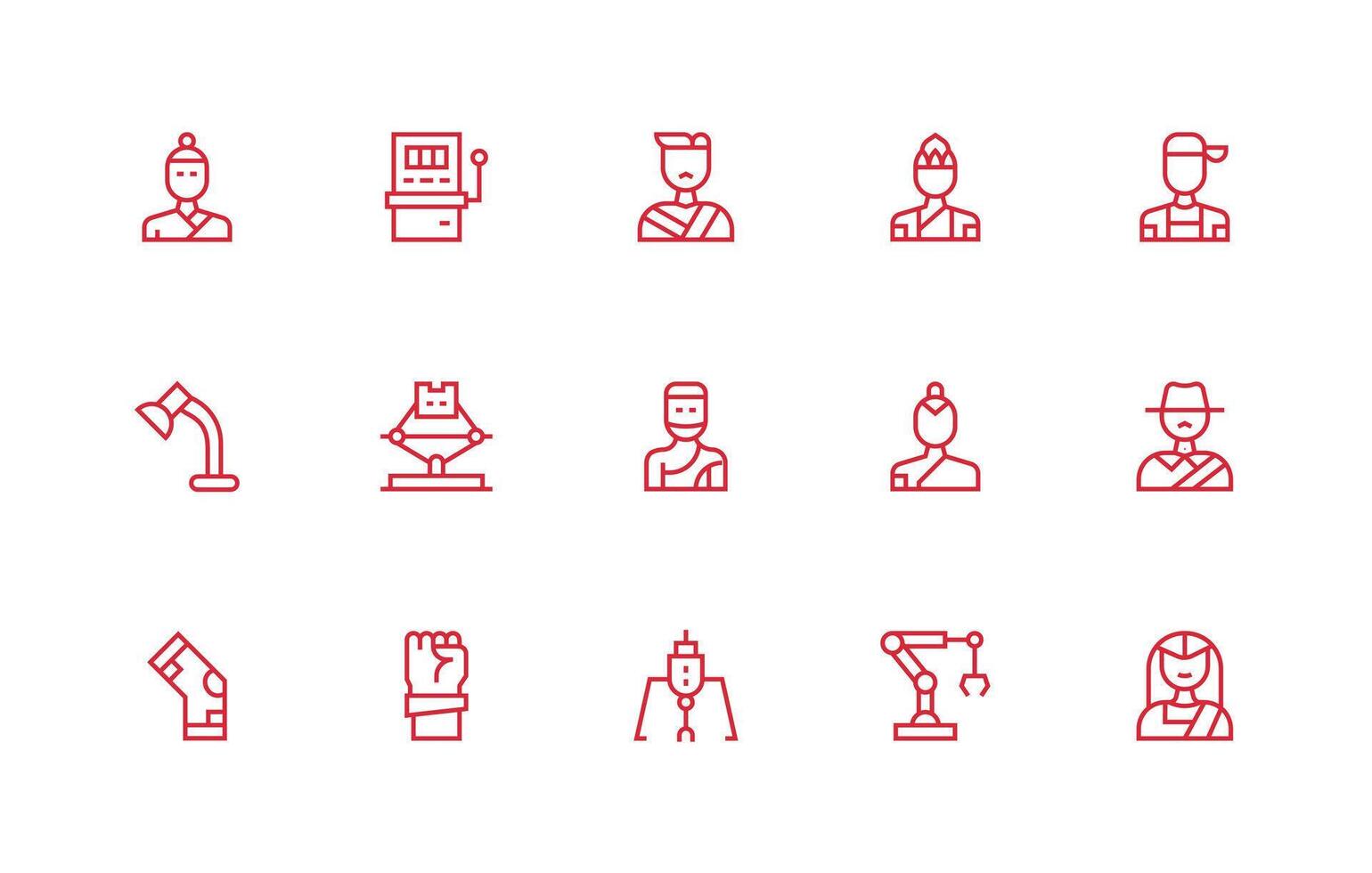 Arm featuring 15 Icons in Regular Line Design vector