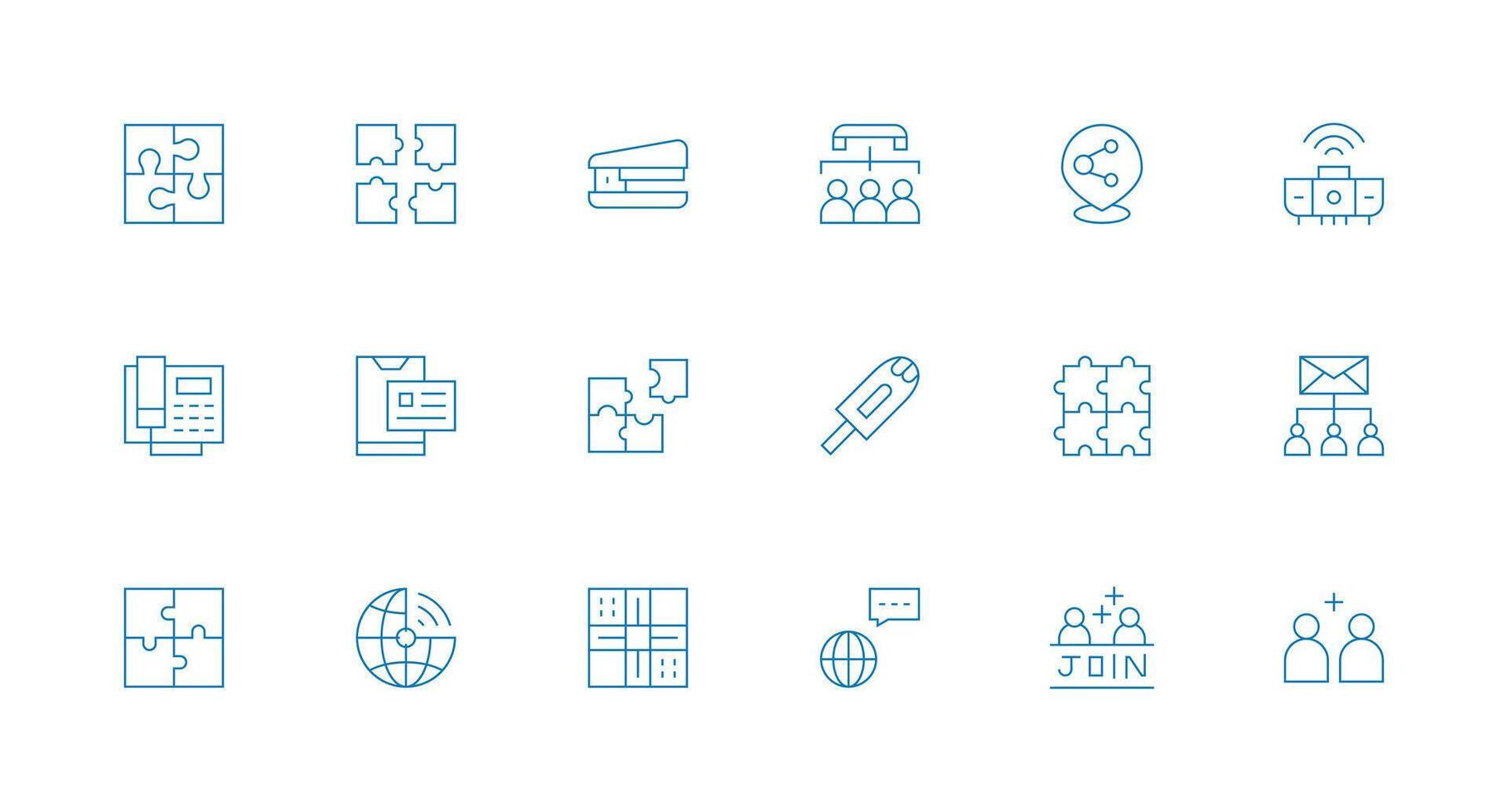 Connect Design Icons featuring 18 in Minimal Line Style vector