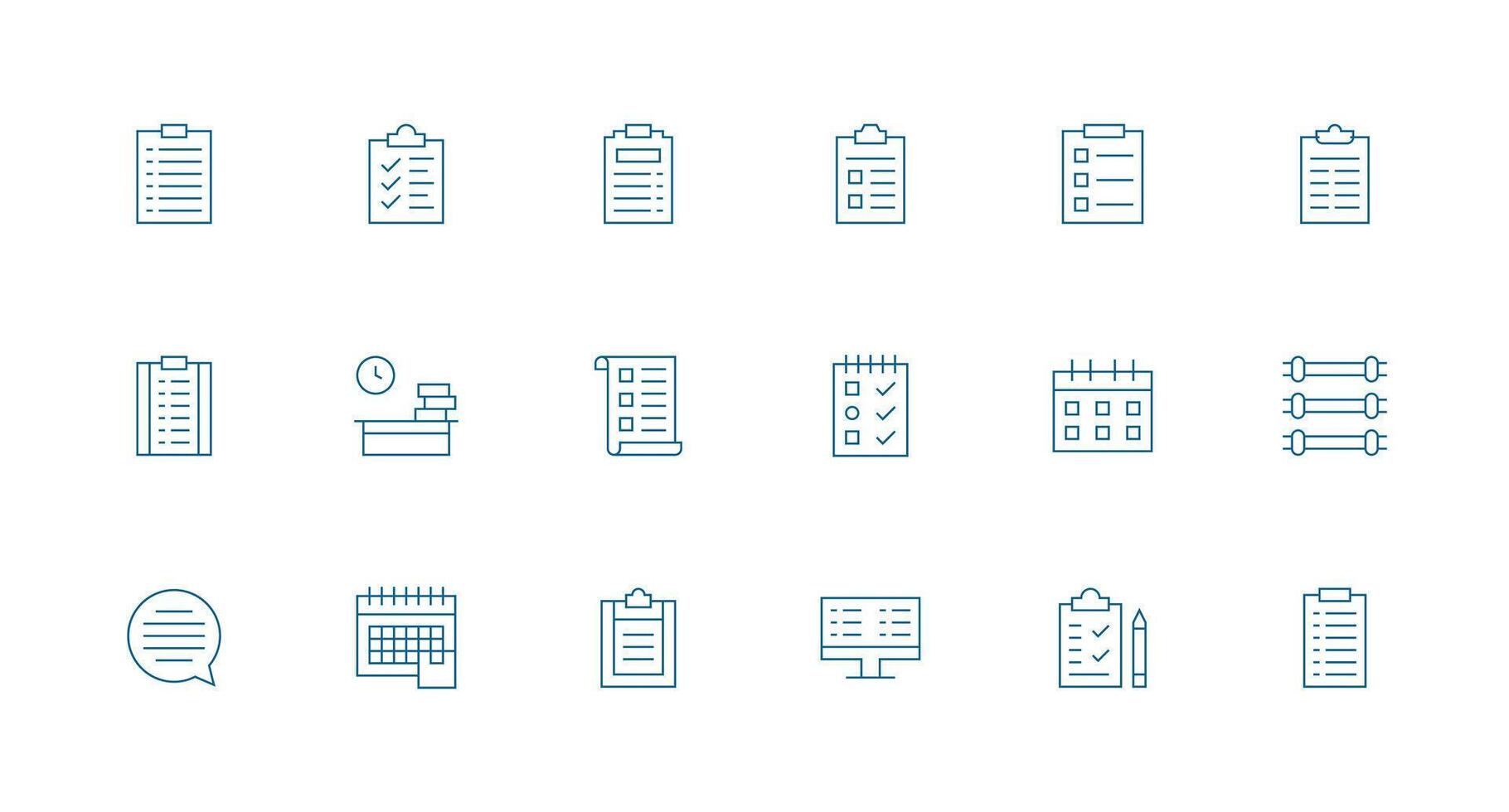 Tasks including 18 Minimal Line Illustrations vector