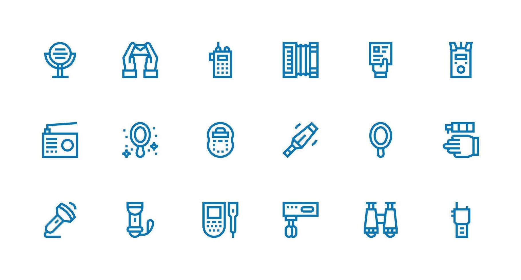 Strong Stroke Line Icons from Handheld Set with 18 Vectors