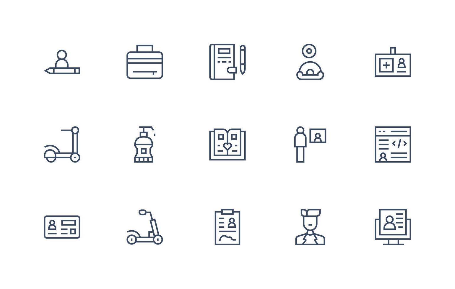 15 Icons for Personal in Regular Line Format vector