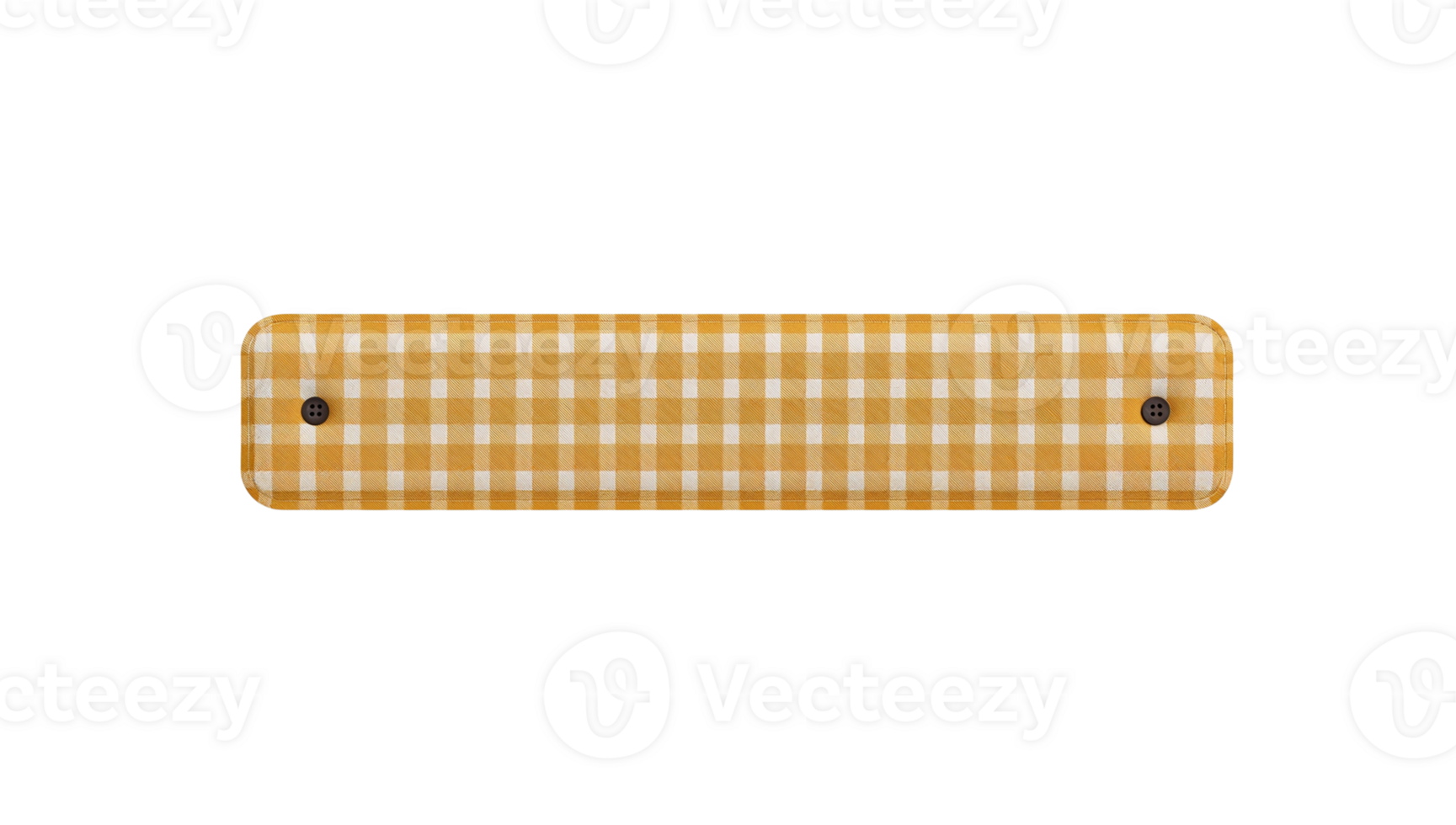 Rectangular banner with soft golden checks and brown buttons on a transparent background png