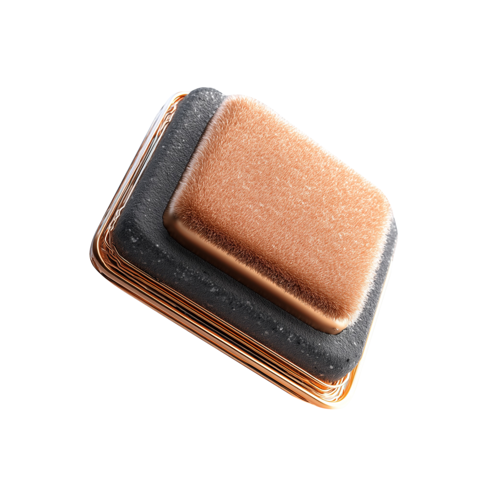 Plush 3D computer processor chip isolated on transparent background png