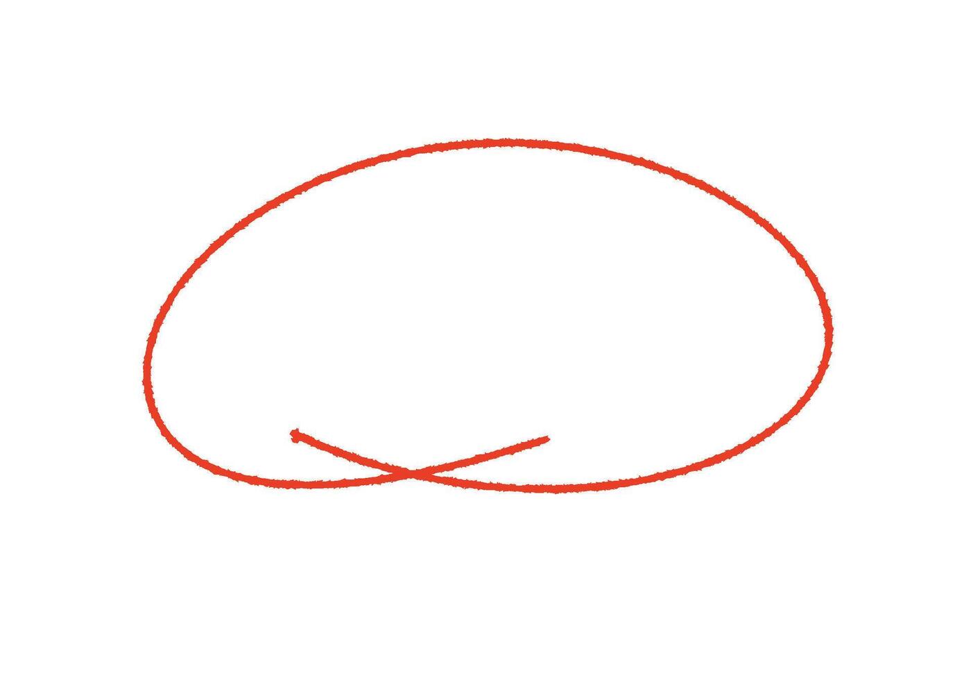 Red Handdrawn Circle on White Background Simple Minimalist Design vector