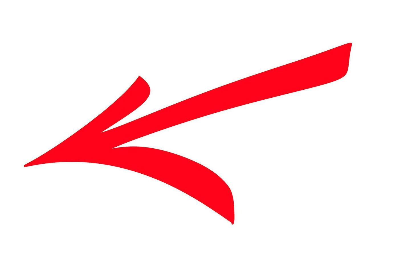 Red Arrow pointing Left Direction, Guidance, and Navigation Concept vector
