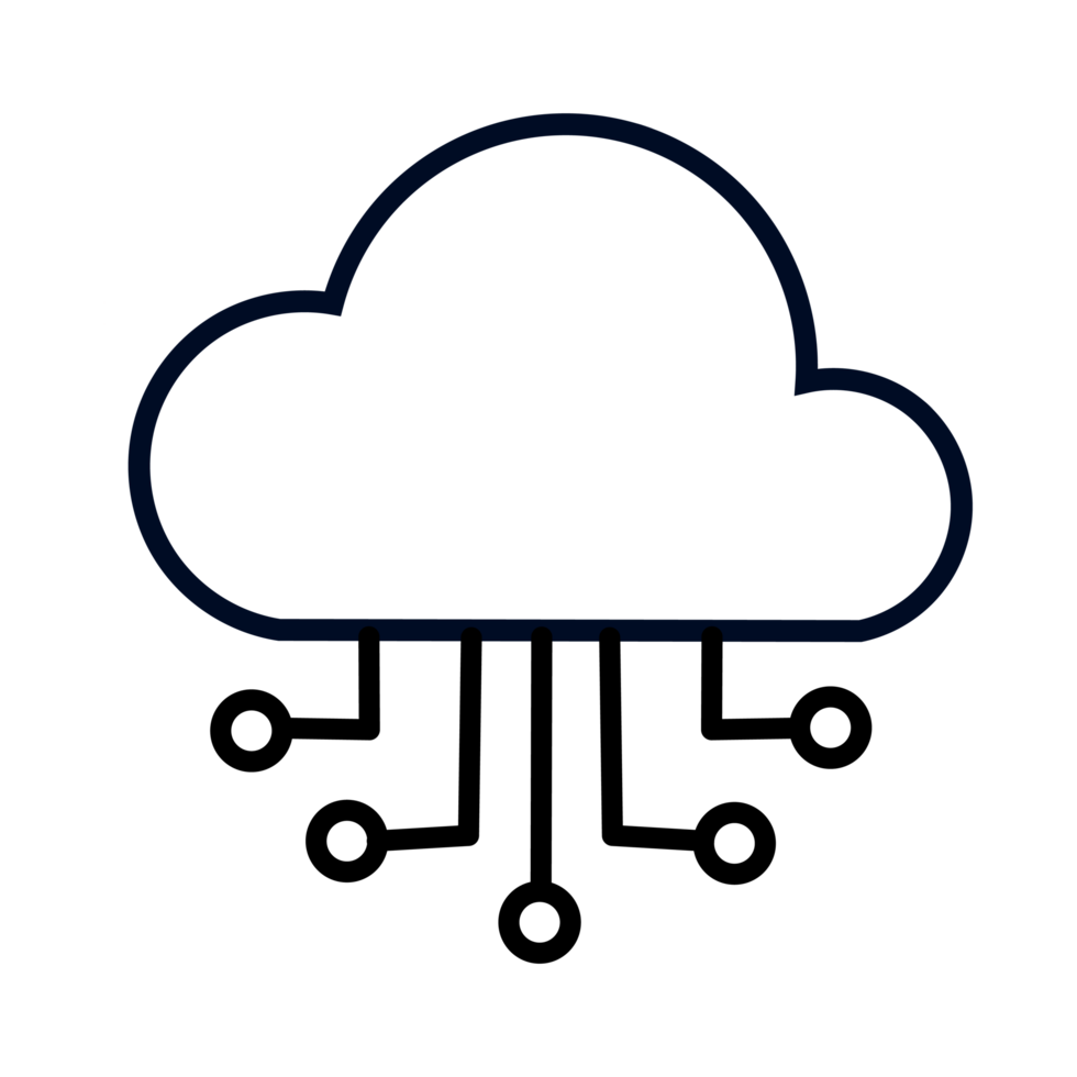 nube informática red conectando digital dispositivos, global red y datos almacenamiento concepto png