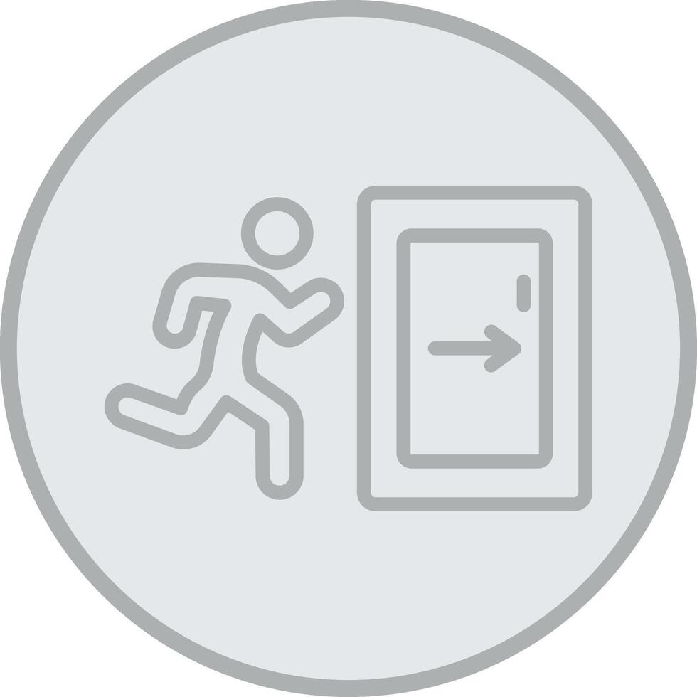 Emergency Exit Simplified Line Mark vector