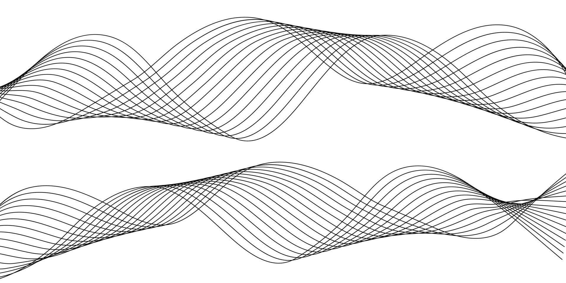 Curved lines create an intricate pattern resembling sound waves in a minimalist style on a white background vector