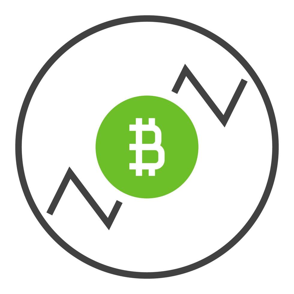 Circle with Bitcoin Crypto Trading icon or design element vector