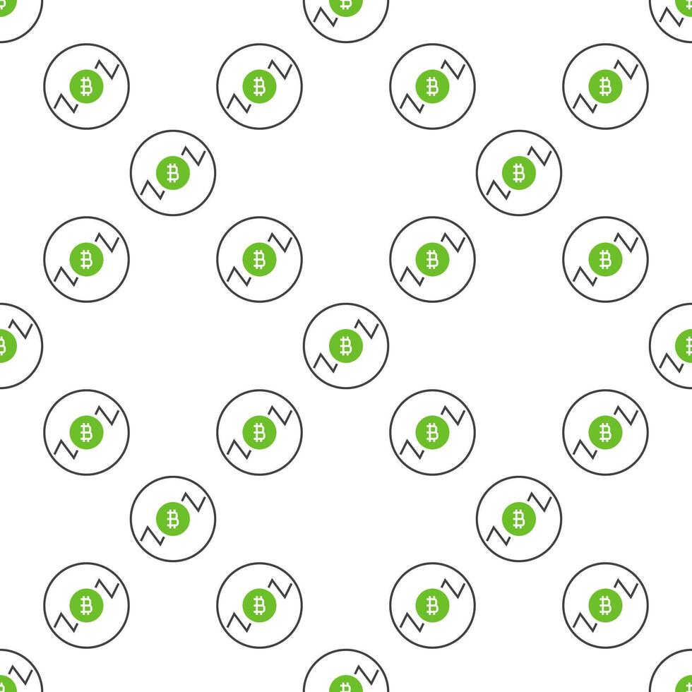 Circle with Bitcoin Crypto Trading seamless pattern vector