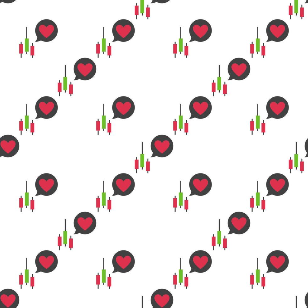 Candlestick Chart with Speech Bubble seamless pattern vector