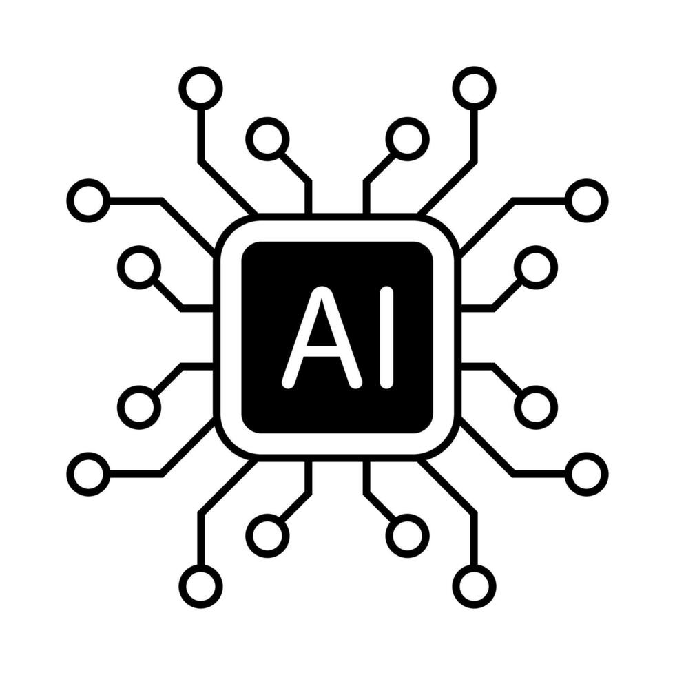 gráfico mostrando un circuito tablero con ai elementos y conexiones vector