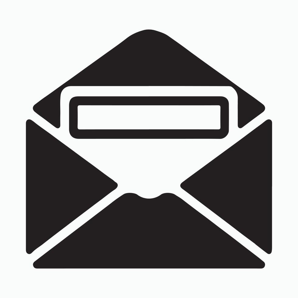 Envelope With Window Solid Mail Icon vector