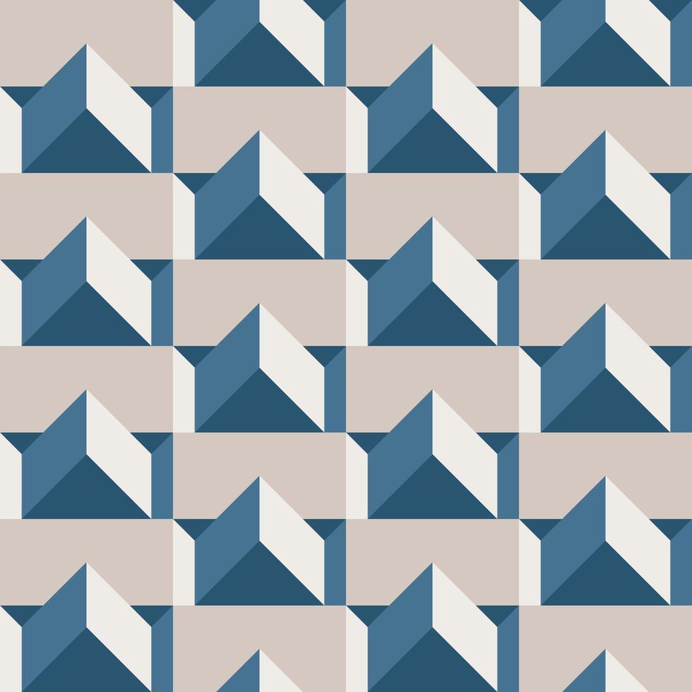 Geometric Minimalist 3D Cube Shape Repetitive Structure Abstract Pattern vector