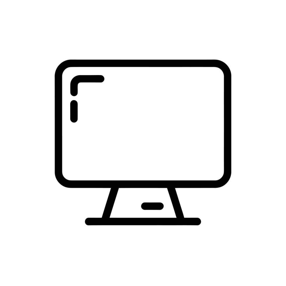 Art of minimalist computer monitor icon in line style vector