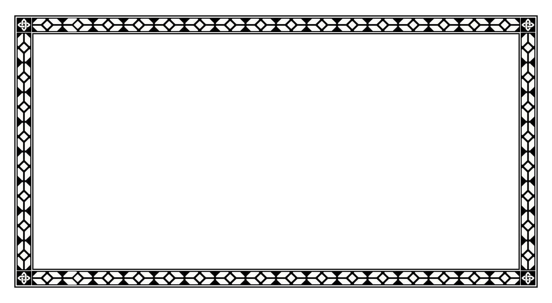 Black Elegant Rectangle Frame Border With Place For Text Design Isolated On White Background vector