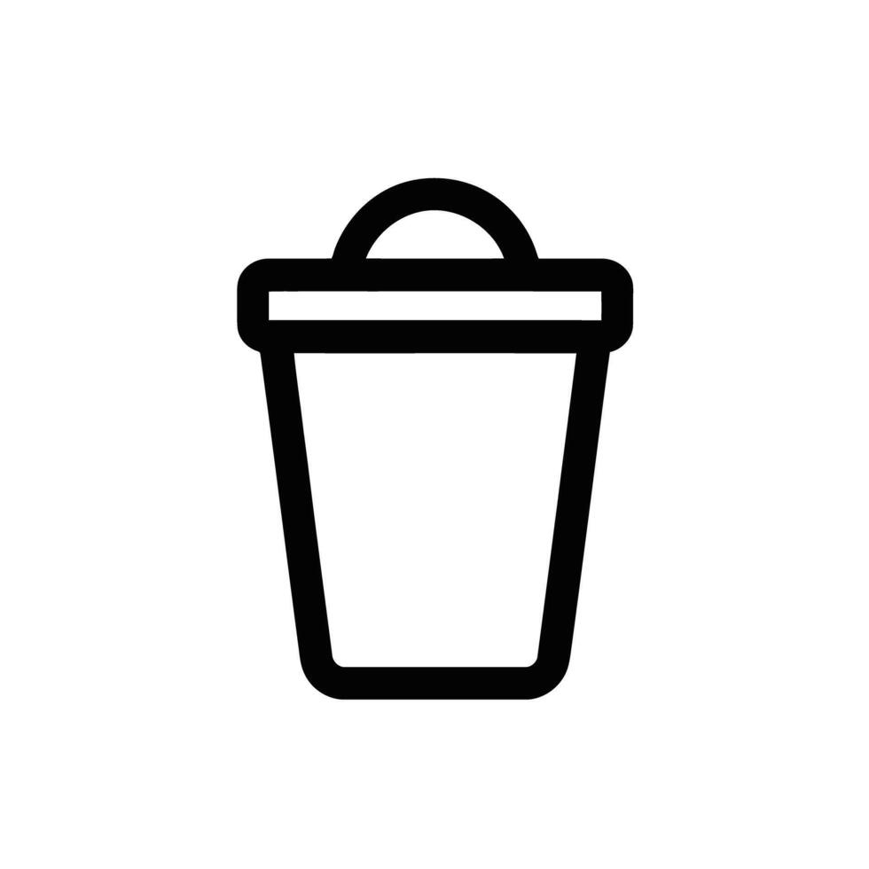 Simple Trash Can Icon Represents Deletion Removal and Recycling in Digital Design Applications vector