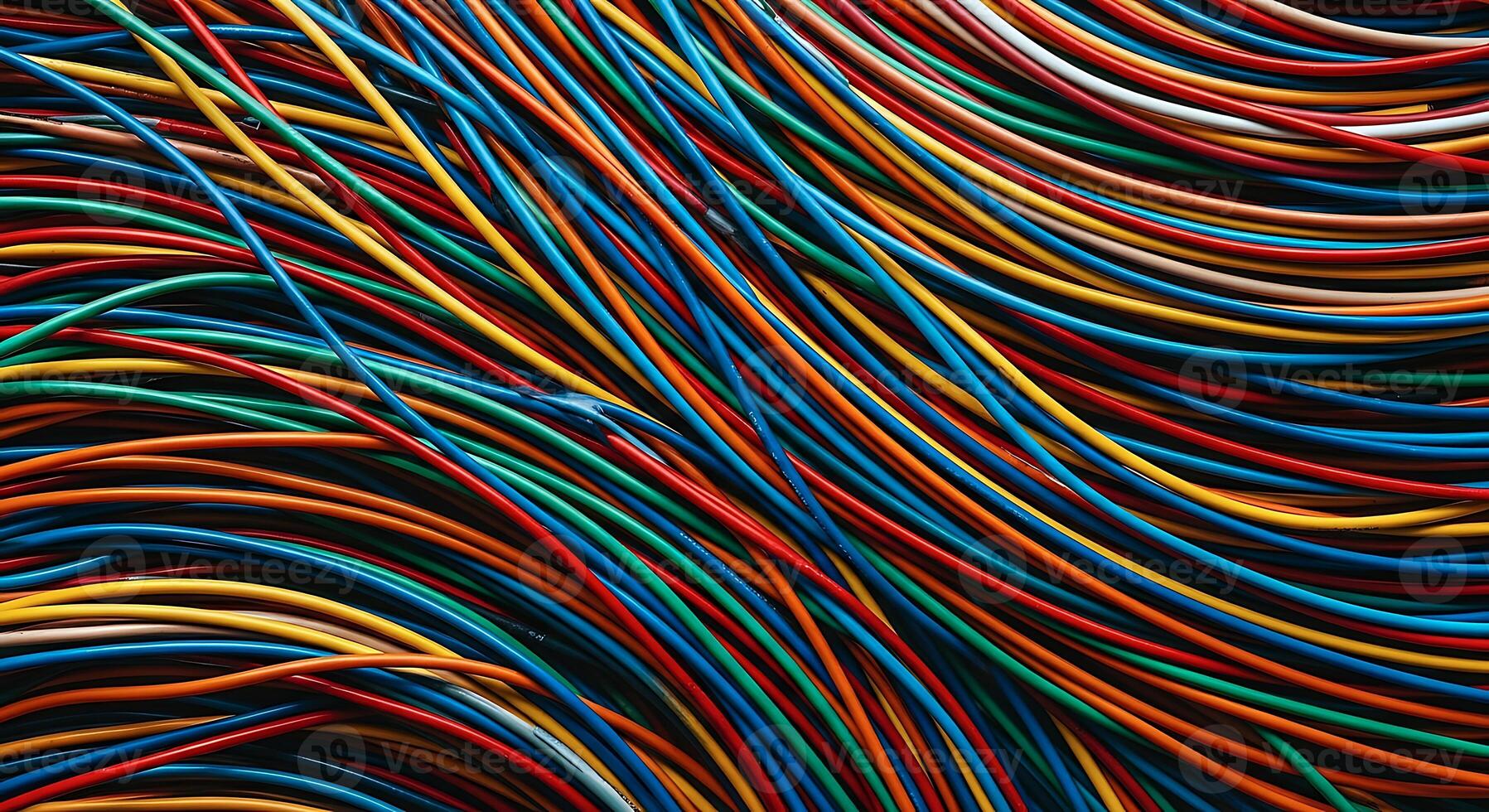 A Vibrant And Tangled Array Of Electrical Wires Forming A Dynamic Abstract Pattern Of Various Hues Suitable For Technology And Connectivity Themes. photo