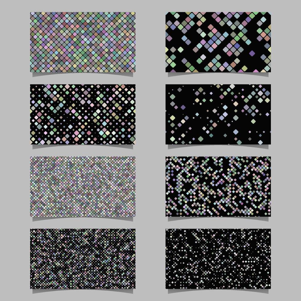 Diagonal grey square pattern mosaic card background set vector