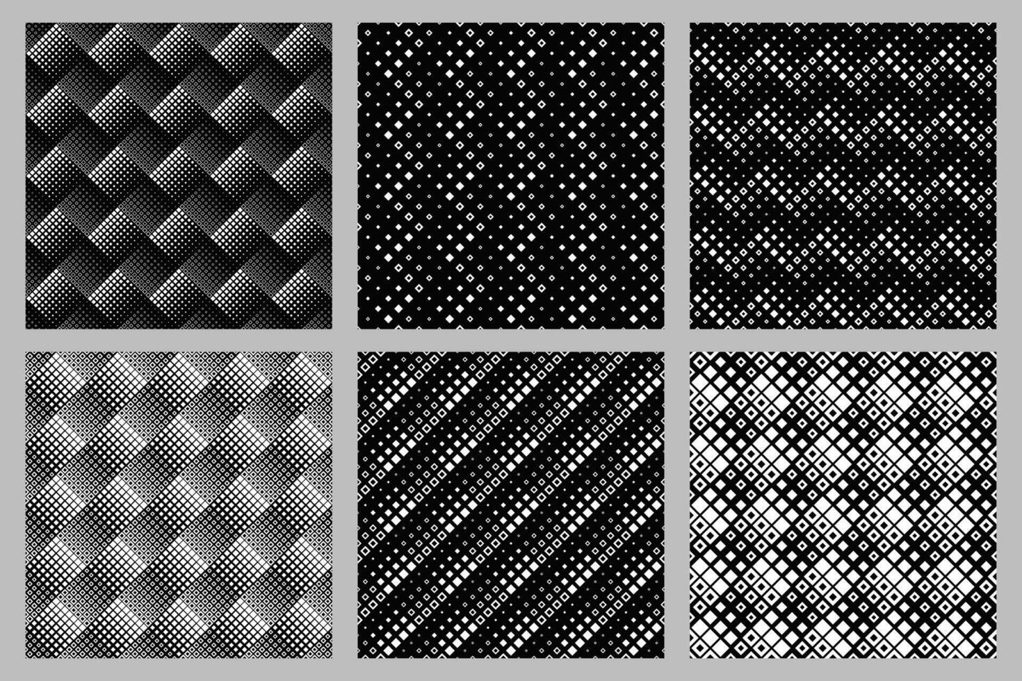 Abstract seamless diagonal square pattern background set vector
