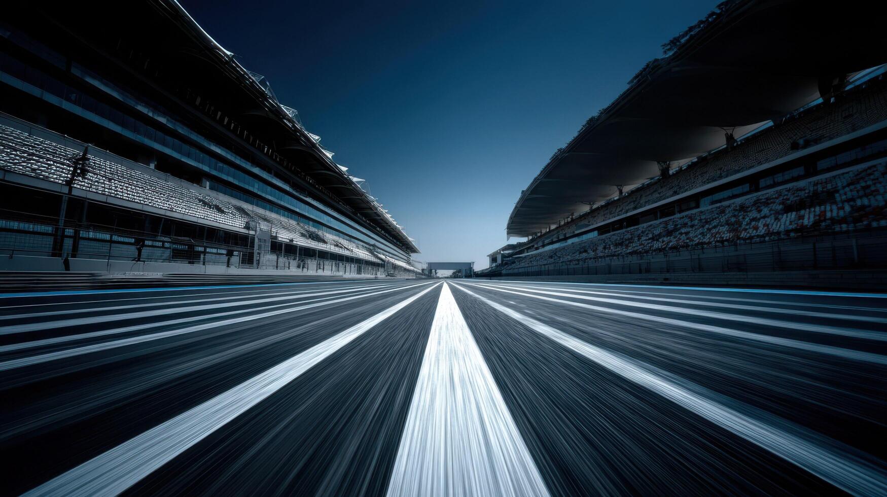 An empty track with a long exposure photo