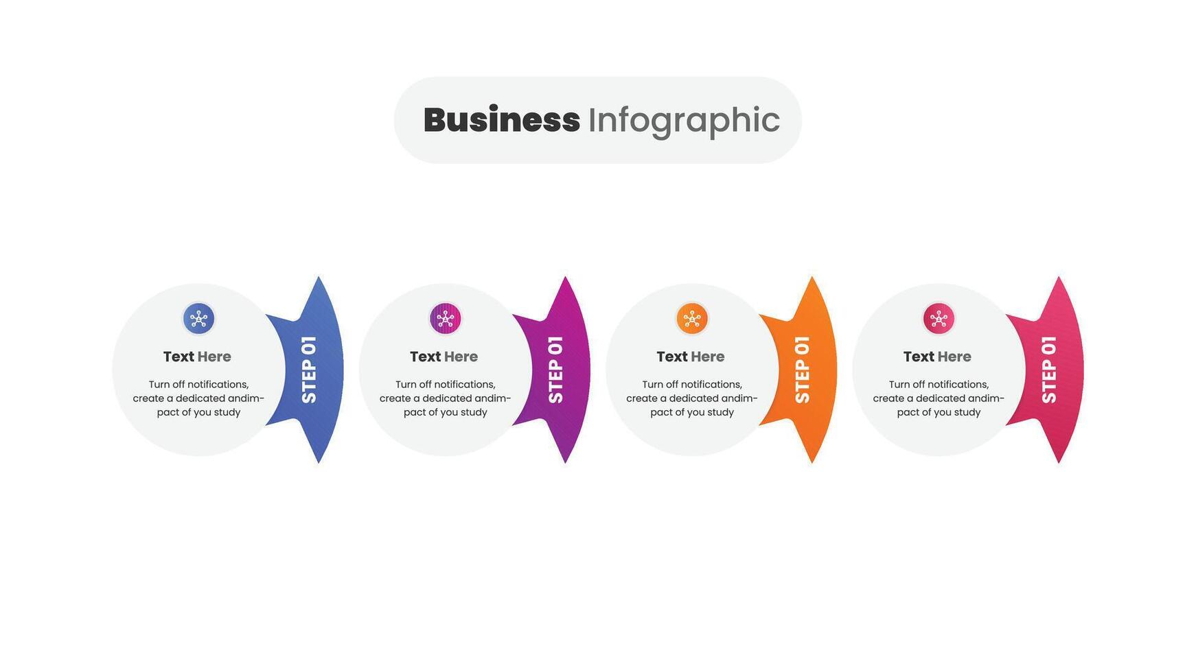 Modern Business Process Infographic Template with Timeline Chart and Creative Workflow Layout for Corporate Presentation vector