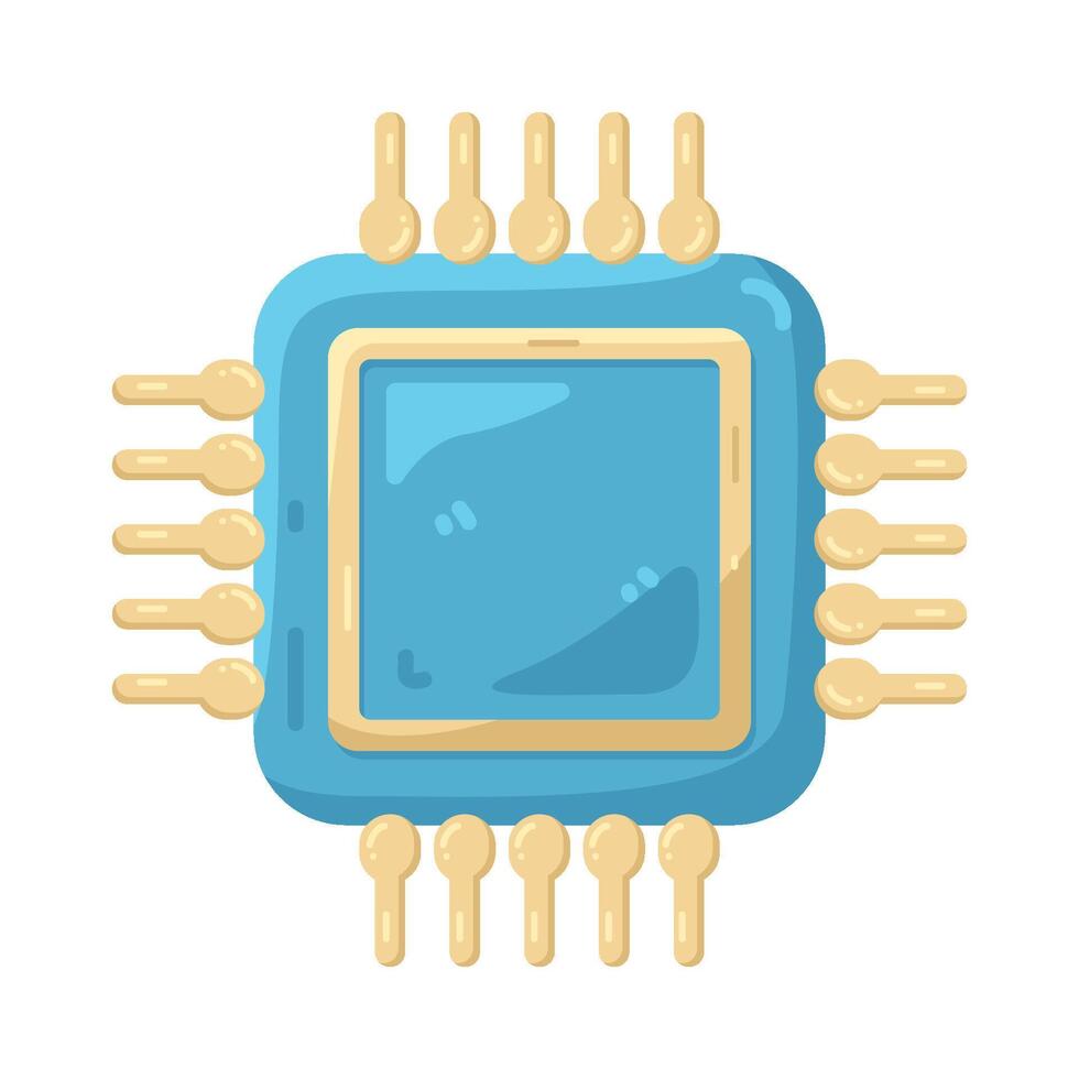 Illustration of Computer Microchip vector