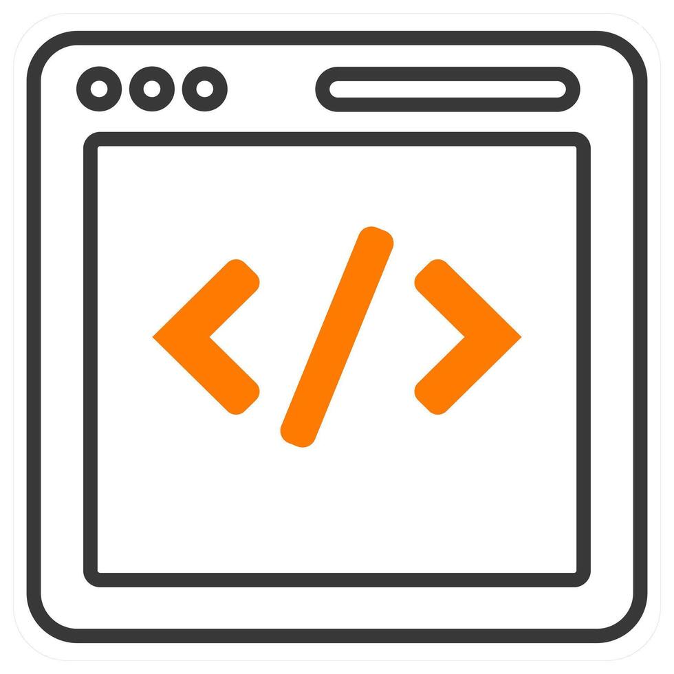 Programming and coding concept in orange color vector