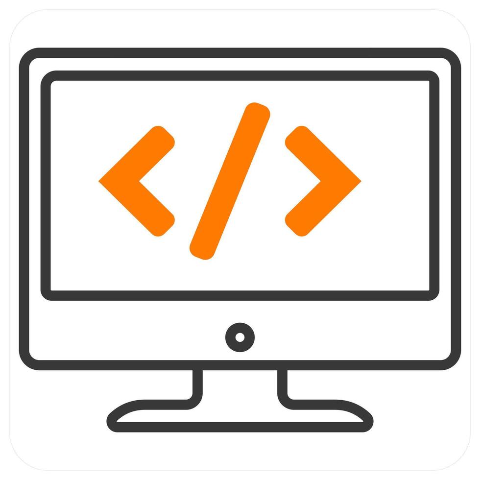 Programming and code in orange color vector