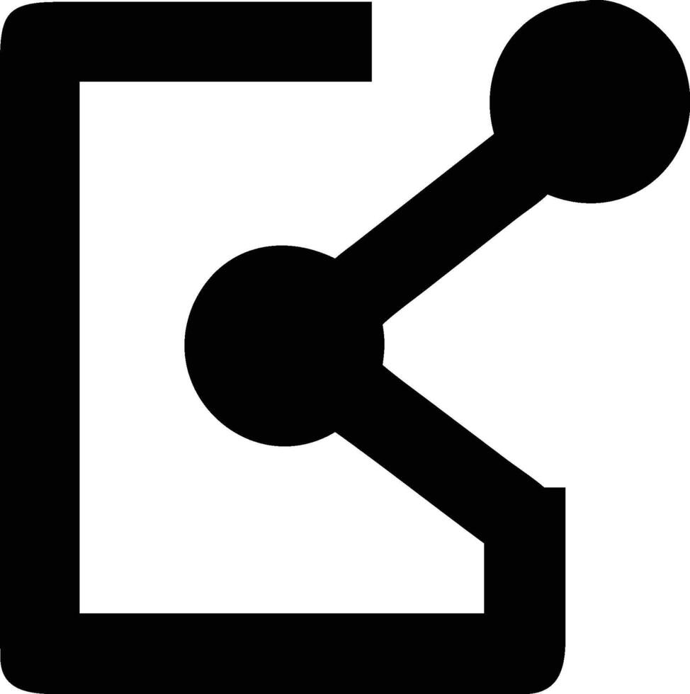 Outbound Link Icon, External Connection Symbol with Networked Nodes vector