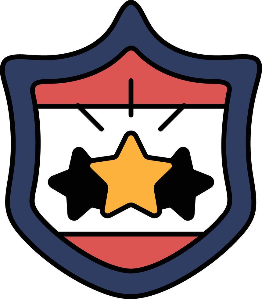 A shield with three stars and a red cross on it vector