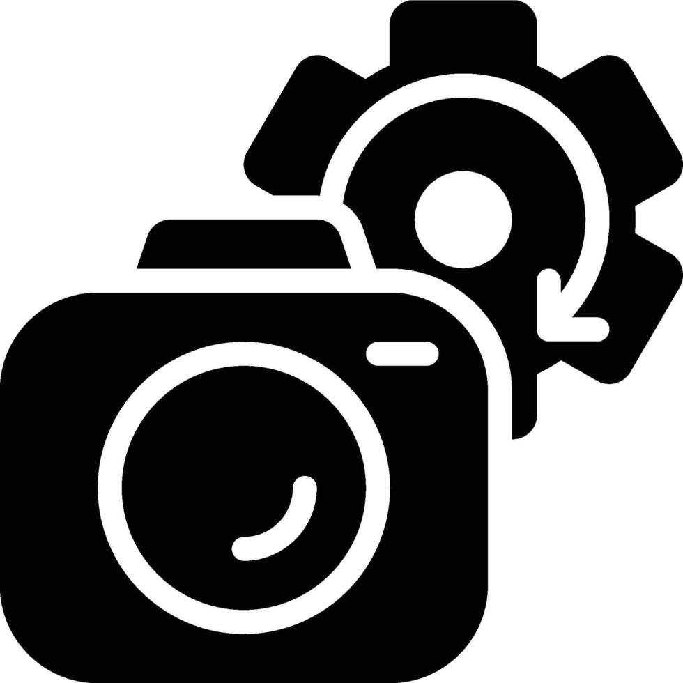 Post Processing, Setting, Processing Glyph Solid Icon vector